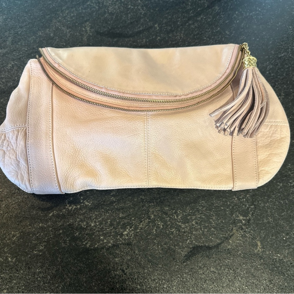 Onna Ehrlich Pink Clutch with Tassel Detail